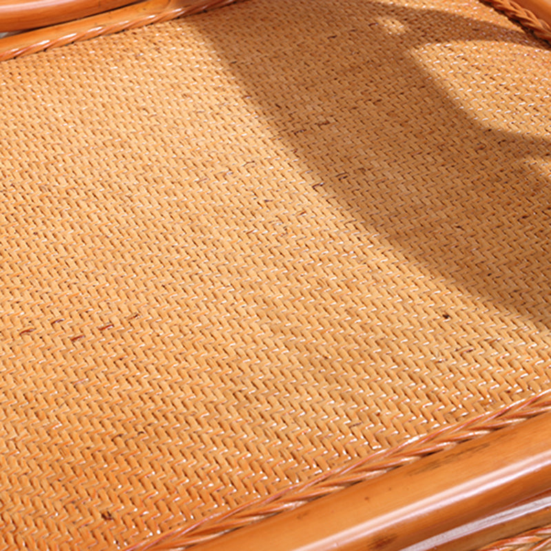 Traditional Rocking Chair Rattan Frame Spindle Backrest Solid Color Indoor Rocking Chair