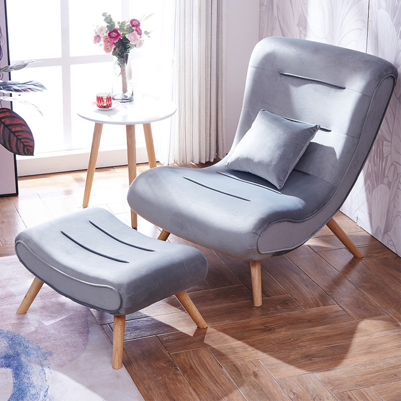 Modern Cushions Rocker Chair Solid Wood Frame Spindle Rocker Chair with Ottoman