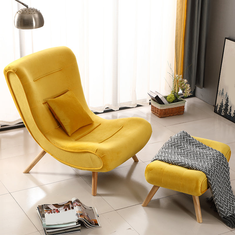 Modern Cushions Rocker Chair Solid Wood Frame Spindle Rocker Chair with Ottoman