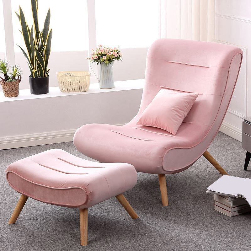 Modern Cushions Rocker Chair Solid Wood Frame Spindle Rocker Chair with Ottoman