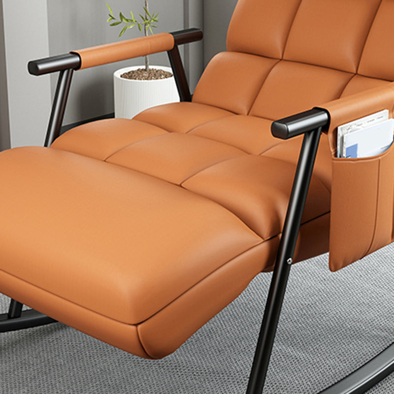 Contemporary Rocking Chair Cotton Upholstered Tufted Wing Chair Back Indoor Rocking Chair