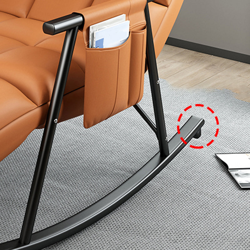 Contemporary Rocking Chair Cotton Upholstered Tufted Wing Chair Back Indoor Rocking Chair