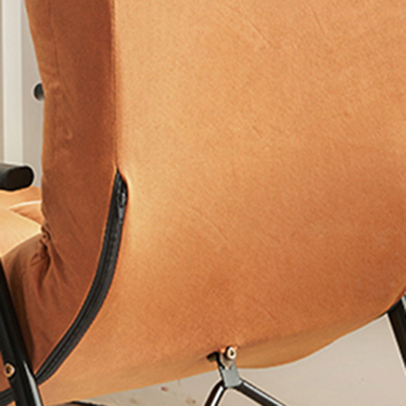 Contemporary Rocking Chair Cotton Upholstered Tufted Wing Chair Back Indoor Rocking Chair