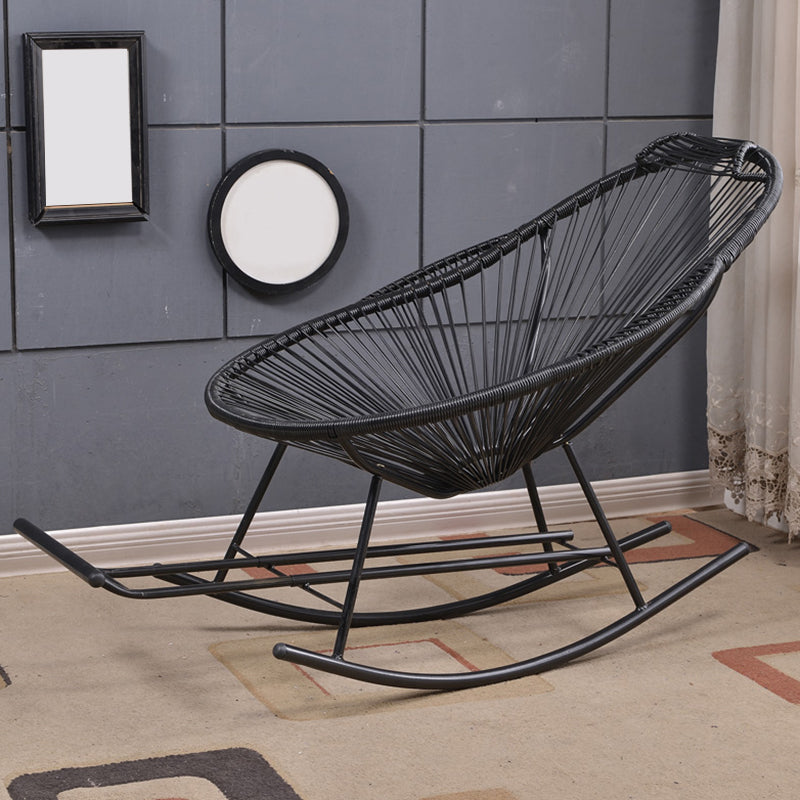 Modern Minimalist Rocker Chair Metal Frame Spindle Rocker Chair for Home