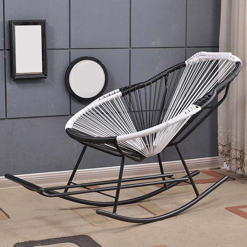 Modern Minimalist Rocker Chair Metal Frame Spindle Rocker Chair for Home