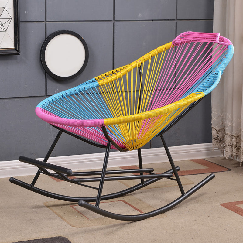 Modern Minimalist Rocker Chair Metal Frame Spindle Rocker Chair for Home