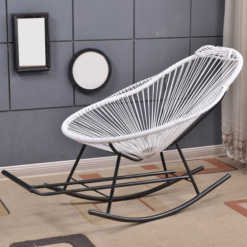 Modern Minimalist Rocker Chair Metal Frame Spindle Rocker Chair for Home