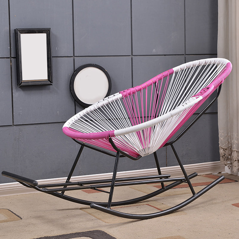 Modern Minimalist Rocker Chair Metal Frame Spindle Rocker Chair for Home