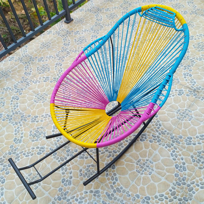 Modern Minimalist Rocker Chair Metal Frame Spindle Rocker Chair for Home