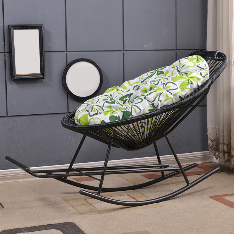 Modern Minimalist Rocker Chair Metal Frame Spindle Rocker Chair for Home