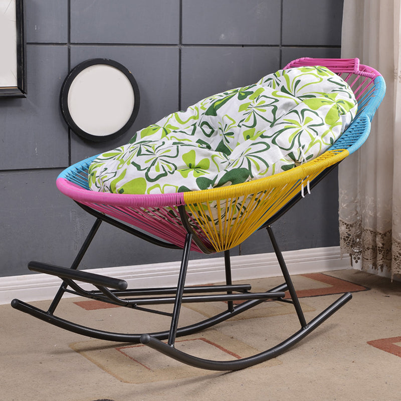 Modern Minimalist Rocker Chair Metal Frame Spindle Rocker Chair for Home