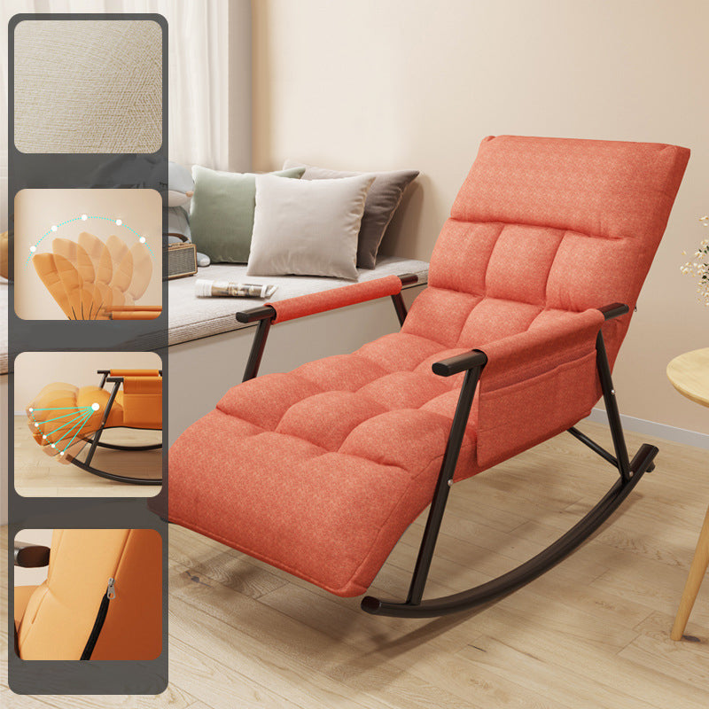 Modern Cushions Rocker Chair Metal Frame Spindle Rocker Chair for Living Room