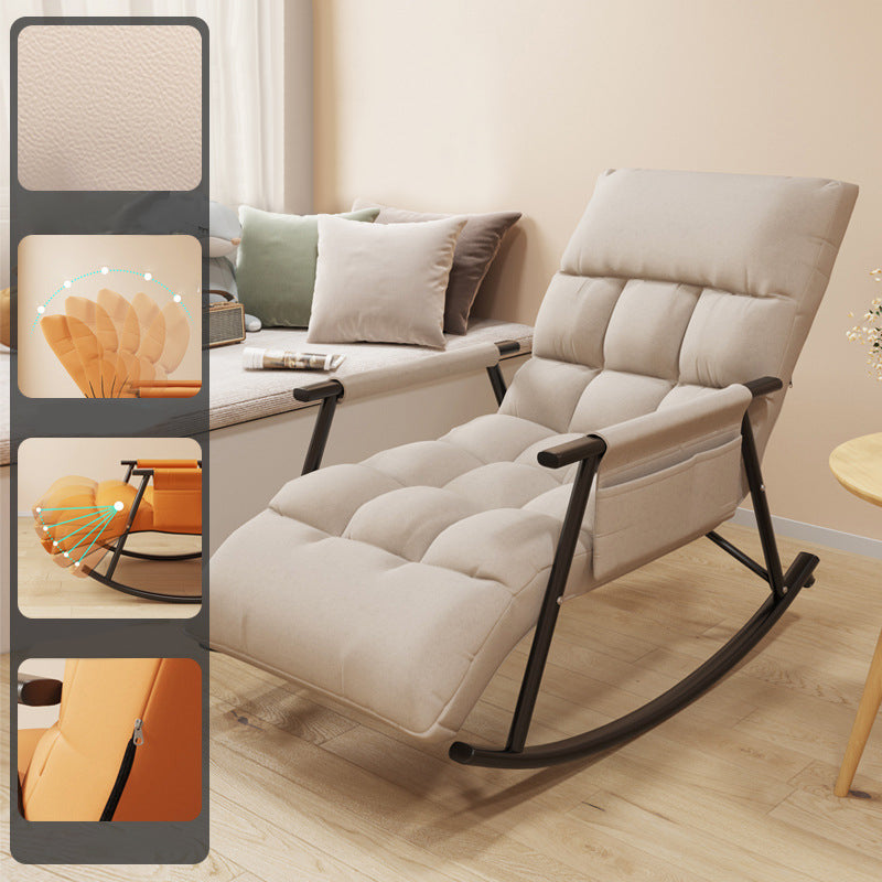 Modern Cushions Rocker Chair Metal Frame Spindle Rocker Chair for Living Room