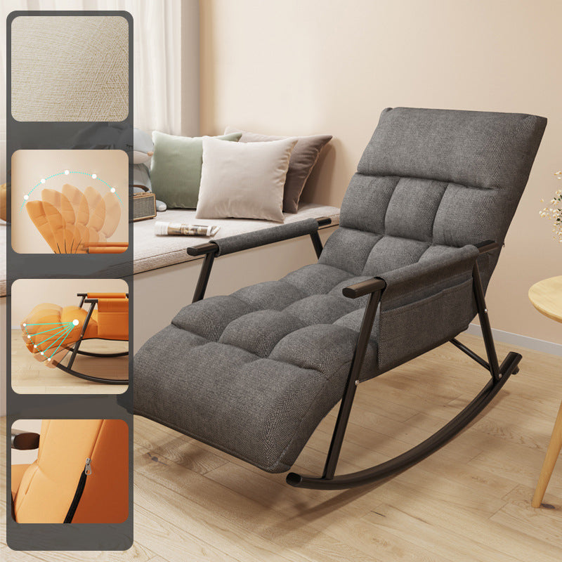 Modern Cushions Rocker Chair Metal Frame Spindle Rocker Chair for Living Room
