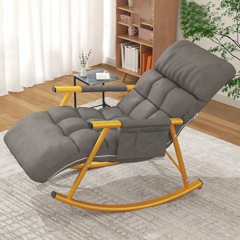 Tufted Cushions Rocker Chair Whole Colored Fabric Modern Rocker Chair in Living Room