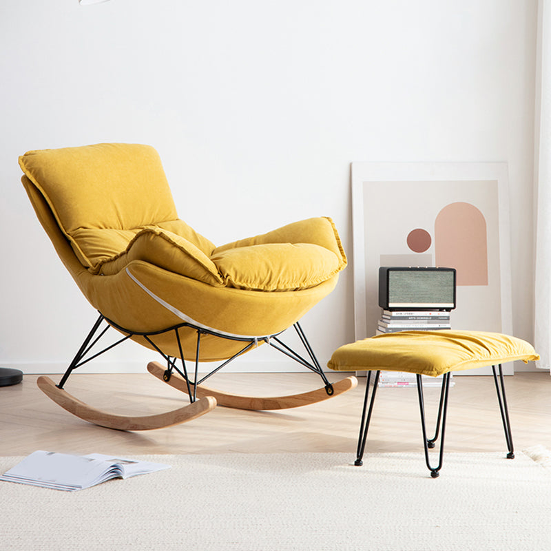 Modern Cushions Rocker Chair Metal Frame Spindle Rocker Chair with Ottoman