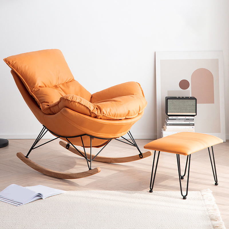 Modern Cushions Rocker Chair Metal Frame Spindle Rocker Chair with Ottoman