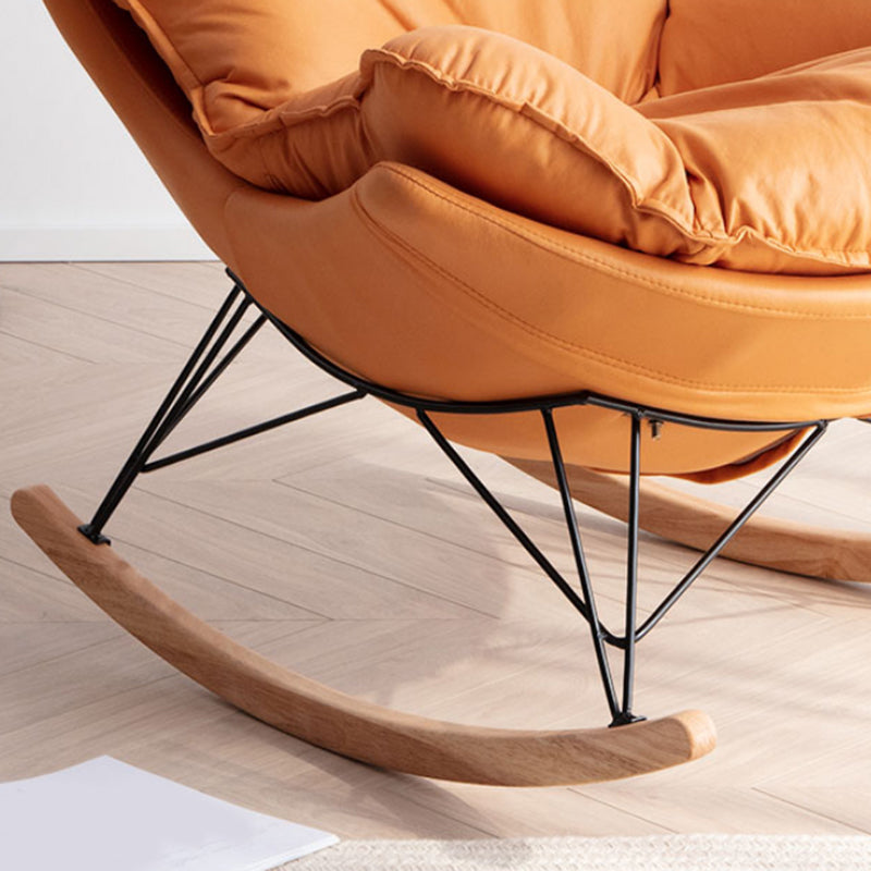 Modern Cushions Rocker Chair Metal Frame Spindle Rocker Chair with Ottoman