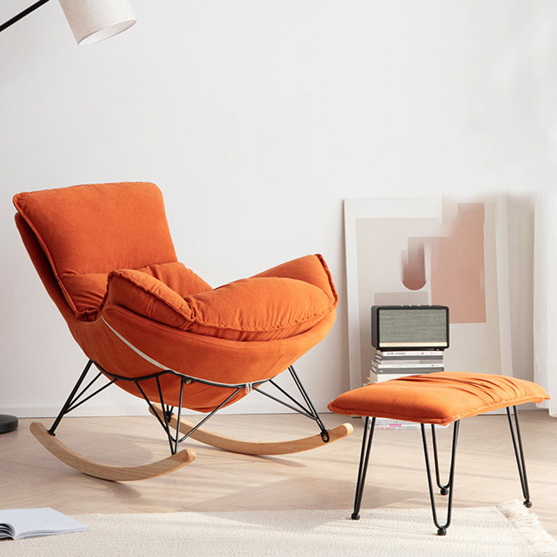 Modern Cushions Rocker Chair Metal Frame Spindle Rocker Chair with Ottoman