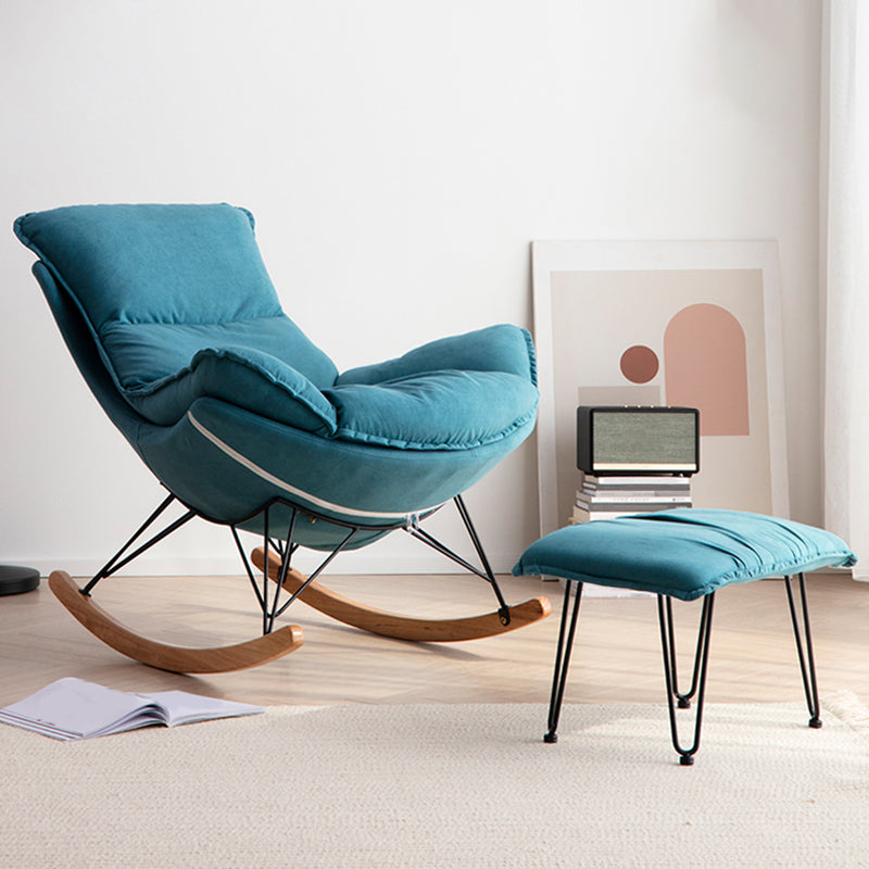 Modern Cushions Rocker Chair Metal Frame Spindle Rocker Chair with Ottoman