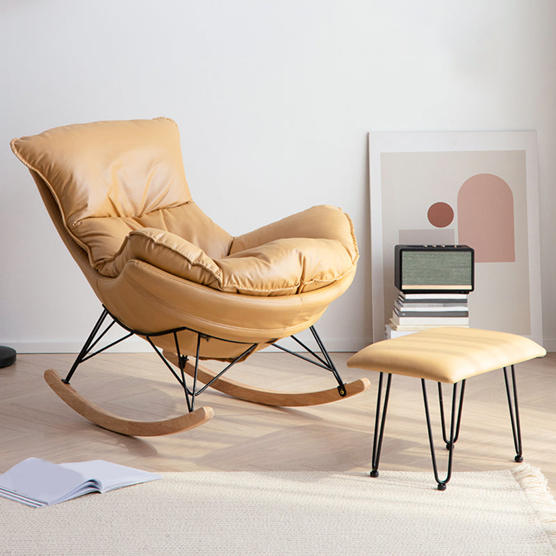 Modern Cushions Rocker Chair Metal Frame Spindle Rocker Chair with Ottoman