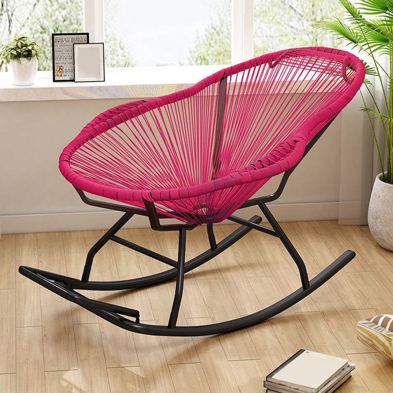 Contemporary Rocking Chair Woven Rope Rocking Accent Chair for Porch