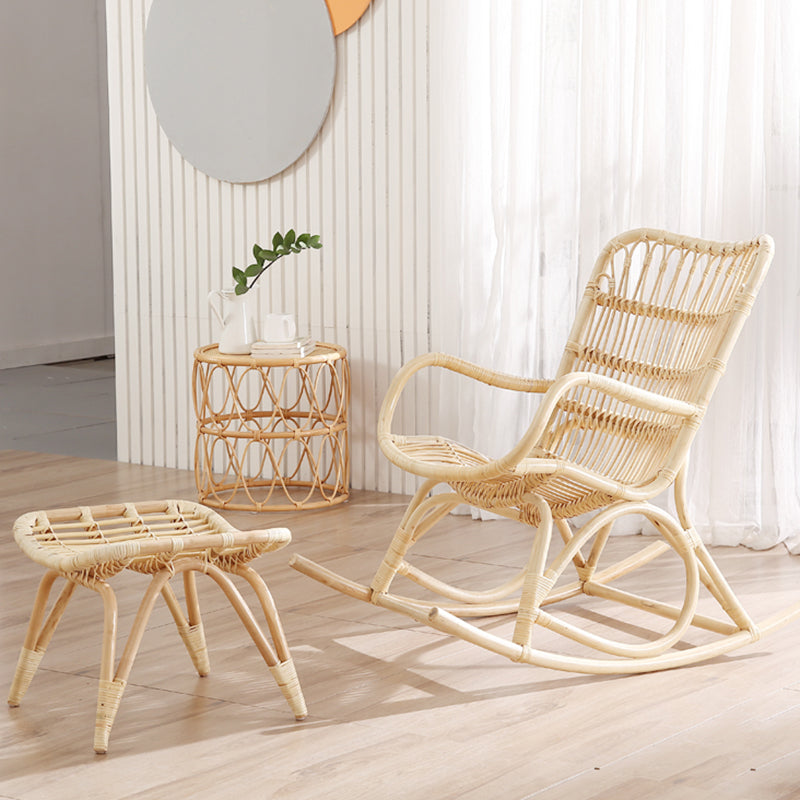 Modern Rocking Accent Chair Rattan/Wicker Rocker Chair for Balcony