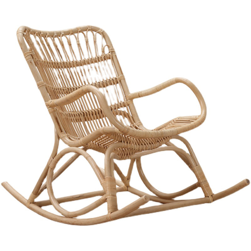 Modern Rocking Accent Chair Rattan/Wicker Rocker Chair for Balcony