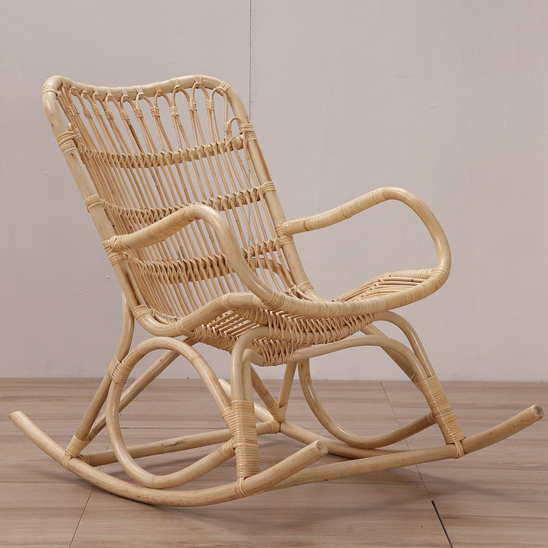 Modern Rocking Accent Chair Rattan/Wicker Rocker Chair for Balcony