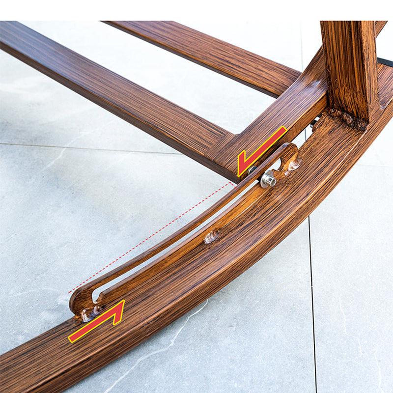 Rattan and Metal Rocker Chair Contemporary Spindle Rocking Accent Chair for Outdoor