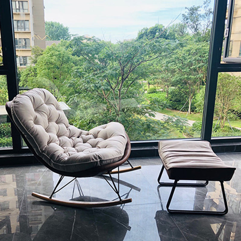 Suede Rocking Chair Contemporary Rocker Chair with Removable Cushions