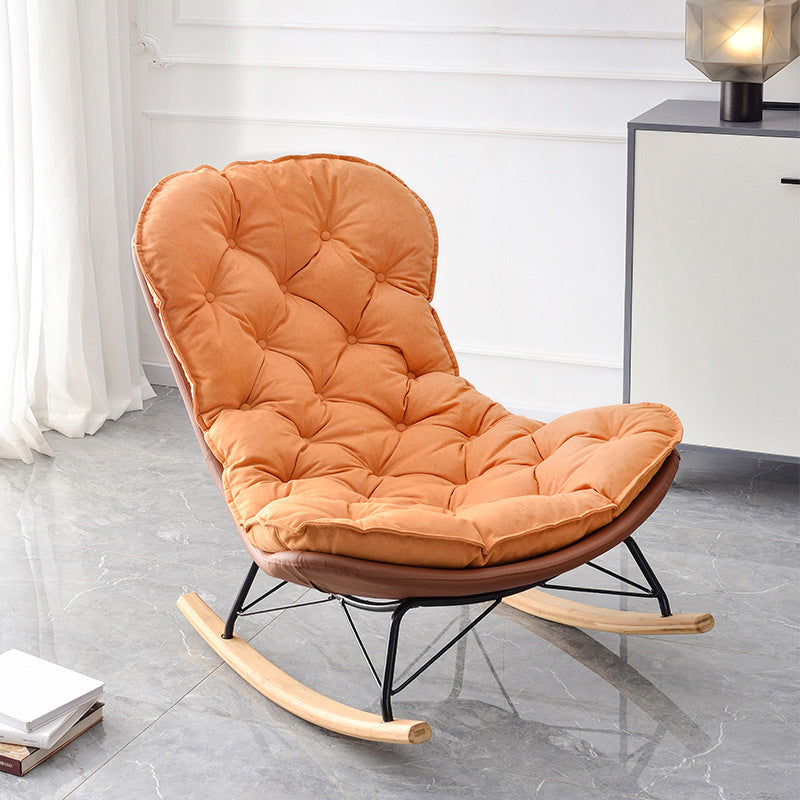 Suede Rocking Chair Contemporary Rocker Chair with Removable Cushions