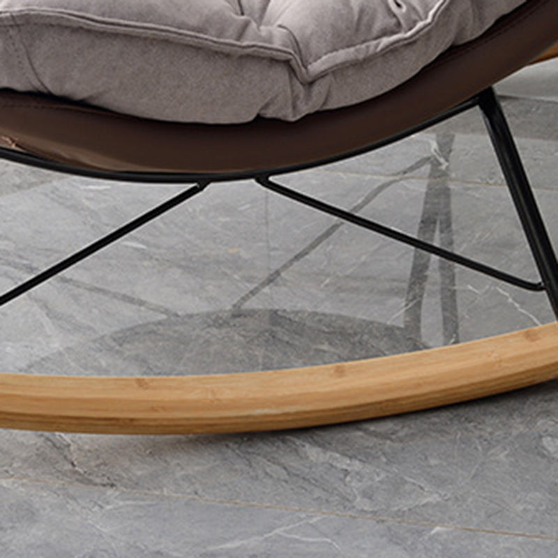Suede Rocking Chair Contemporary Rocker Chair with Removable Cushions