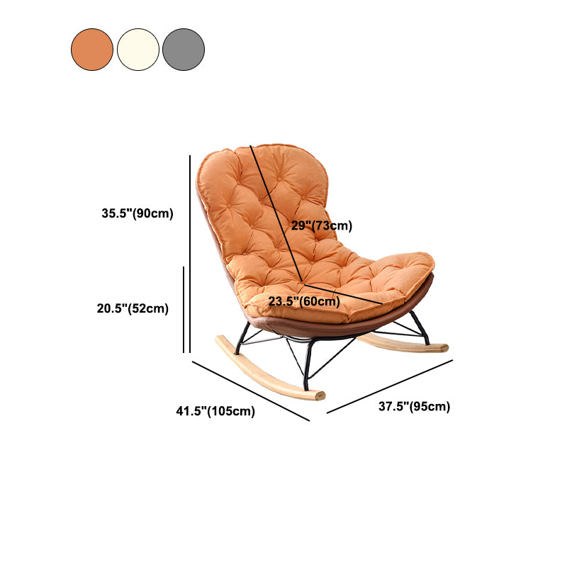 Suede Rocking Chair Contemporary Rocker Chair with Removable Cushions