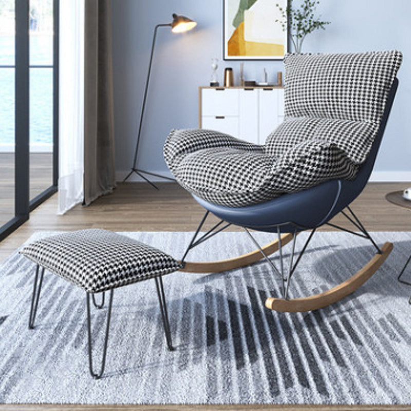 Contemporary Rocking Chair Solid Wood Rocker Chair with Removable Cushions