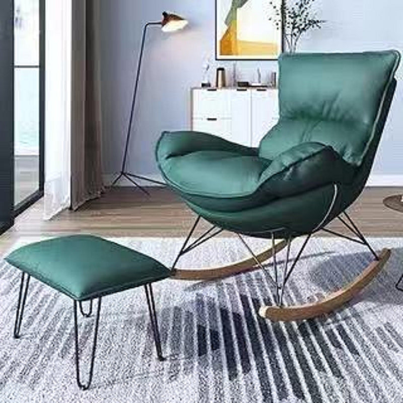 Contemporary Rocking Chair Solid Wood Rocker Chair with Removable Cushions