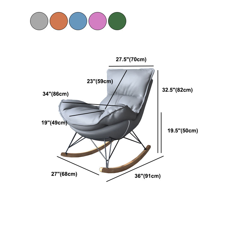 Contemporary Rocking Chair Solid Wood Rocker Chair with Removable Cushions