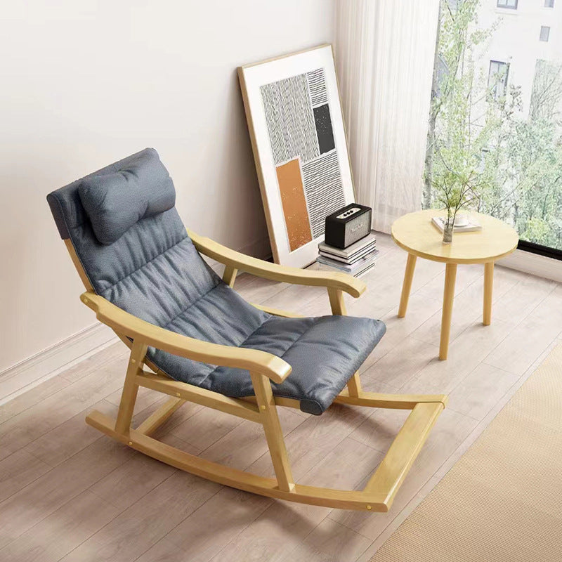 Contemporary Rocking Chair Solid Wood Rocker Chair with Padded Seat