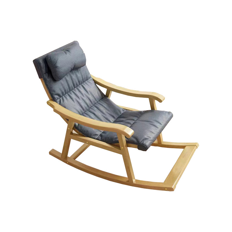 Contemporary Rocking Chair Solid Wood Rocker Chair with Padded Seat
