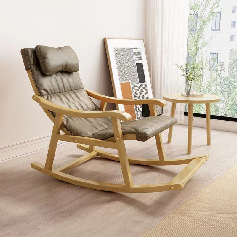 Contemporary Rocking Chair Solid Wood Rocker Chair with Padded Seat