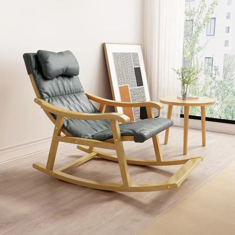 Contemporary Rocking Chair Solid Wood Rocker Chair with Padded Seat