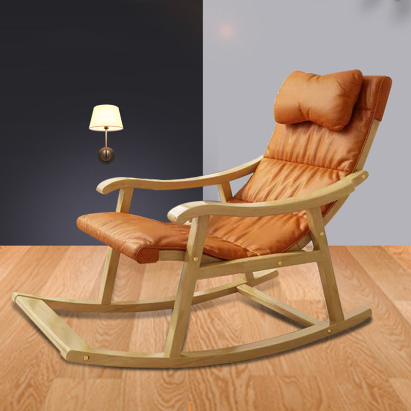 Contemporary Rocking Chair Solid Wood Rocker Chair with Padded Seat