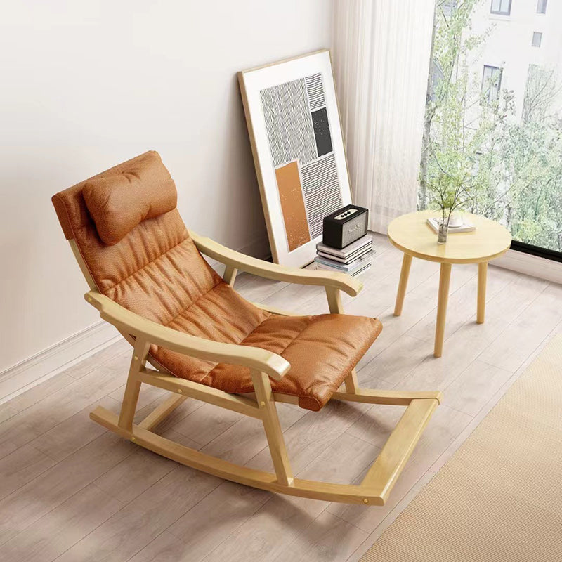 Contemporary Rocking Chair Solid Wood Rocker Chair with Padded Seat