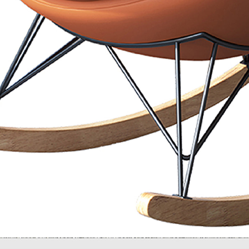 Glam Wingback Rocker with Padded Seat Fabric and Metal Rocker Chair 26.8" x 37.4" x 32.3"