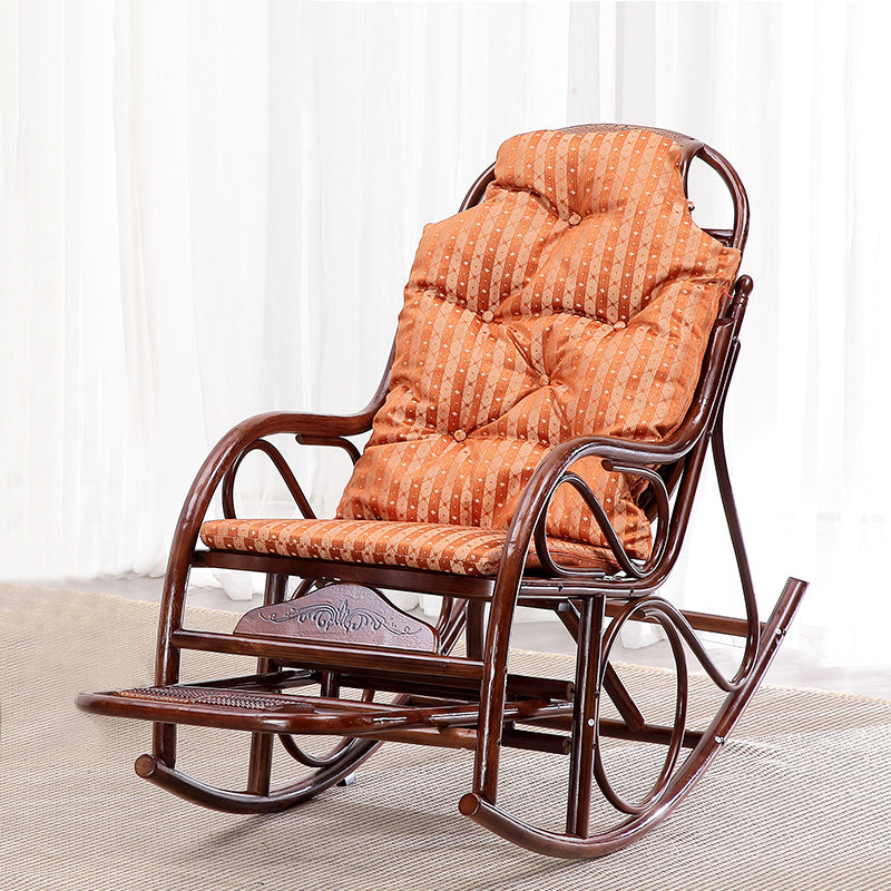 22.8" x 45.3" x 37.4" Rocking Chair Brown Rattan Rocker Chair for Living Room