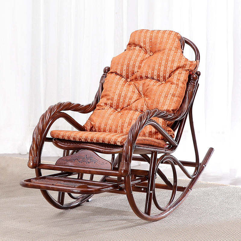 22.8" x 45.3" x 37.4" Rocking Chair Brown Rattan Rocker Chair for Living Room