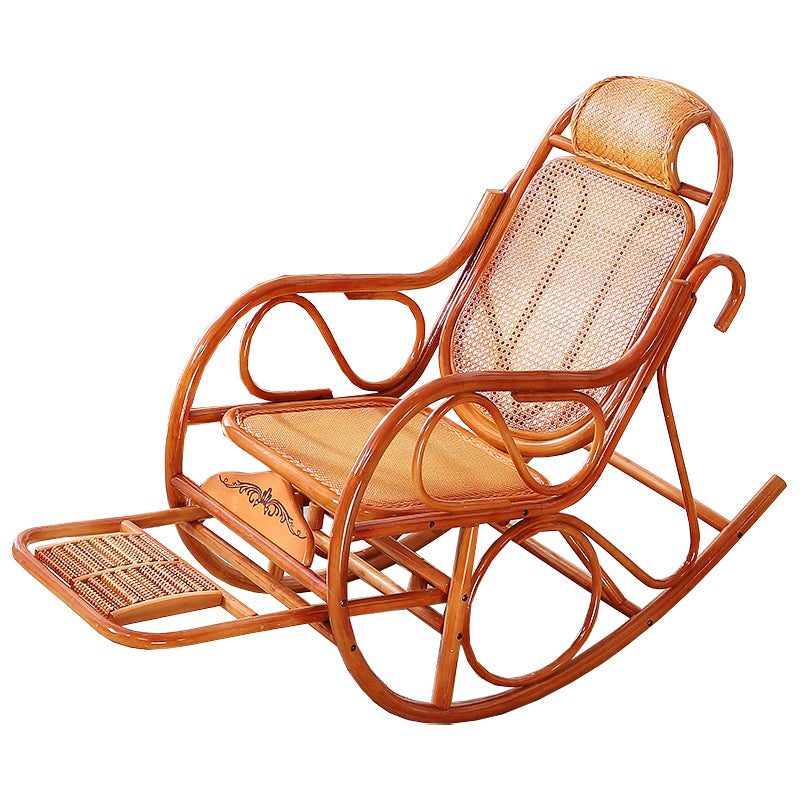22.8" x 45.3" x 37.4" Rocking Chair Brown Rattan Rocker Chair for Living Room