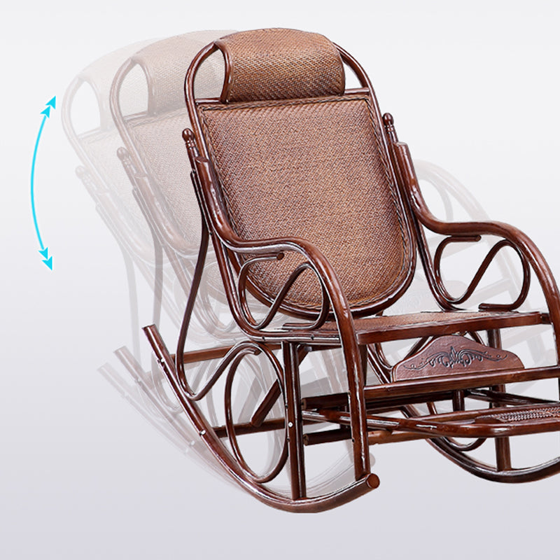 22.8" x 45.3" x 37.4" Rocking Chair Brown Rattan Rocker Chair for Living Room