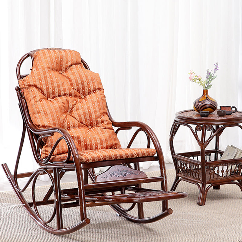 22.8" x 45.3" x 37.4" Rocking Chair Brown Rattan Rocker Chair for Living Room