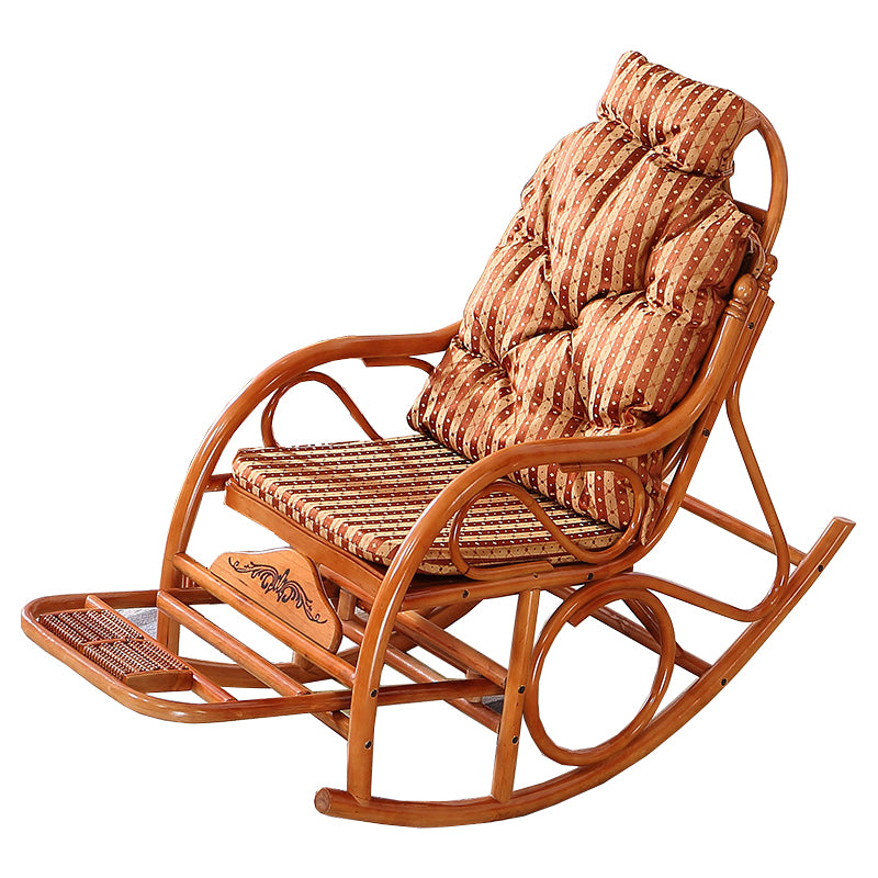 22.8" x 45.3" x 37.4" Rocking Chair Brown Rattan Rocker Chair for Living Room